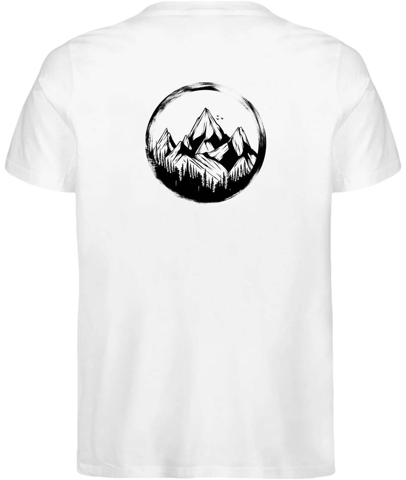 (Rückendruck) Berg im Kreis - T-Shirt (Bio Baumwolle)