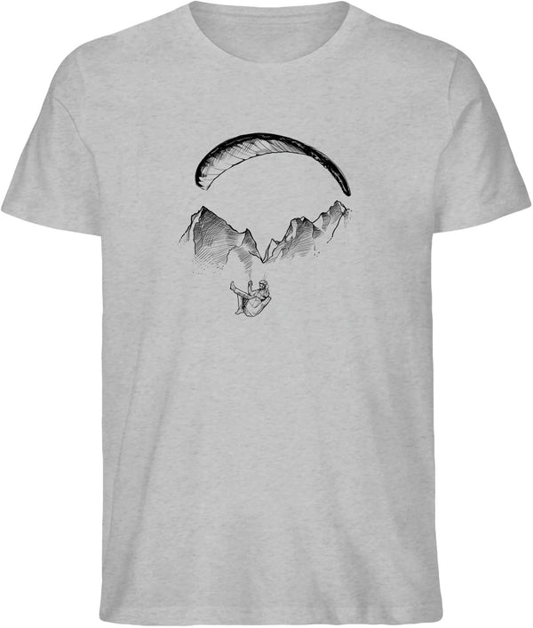 Gleitschirm/ Bergkette – T-Shirt (Bio Baumwolle)