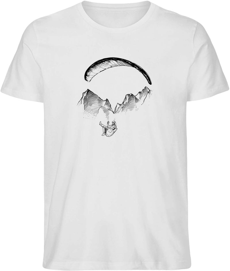 Gleitschirm/ Bergkette – T-Shirt (Bio Baumwolle)