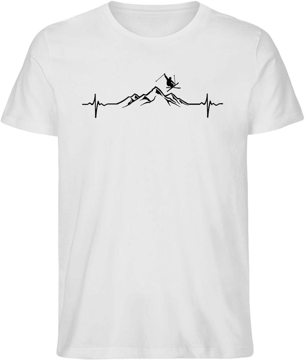 Ski - Herzschlag - T-Shirt (Bio Baumwolle)