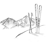 Ski im Schnee - Porzellan Tasse