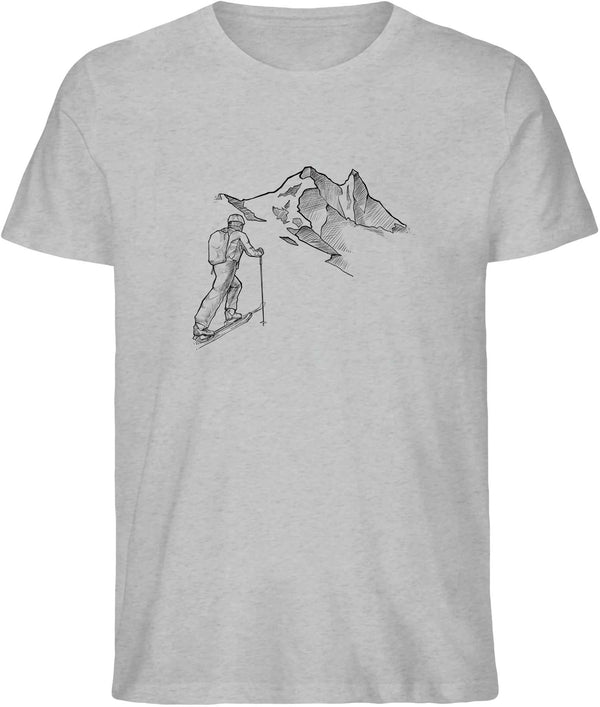 Skitour - Aufstieg- T-Shirt (Bio Baumwolle)