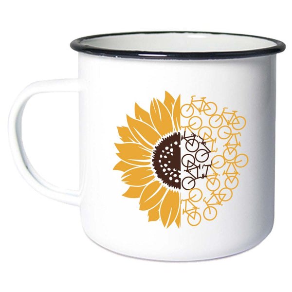Sonnenblume/ Fahrrad - Emaille Tasse