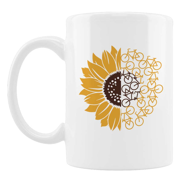 Sonnenblume/ Fahrrad - Porzellan Tasse